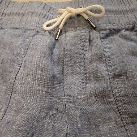 Athleta Cabo 100% Linen Jogger Chambray Blue Size 4 - Picture 10 of 11